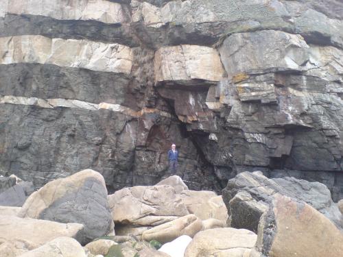 Lands end granitic dykes intruding the mylor slates, Cornwall, uk