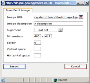 Completed image dialog