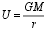U = G m over r